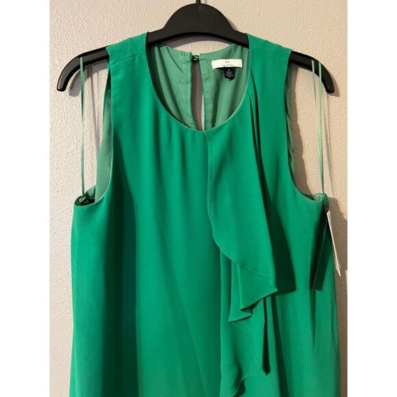 Halston Dress Viridian Green 12 Flowy Midi NWT - Picture 7 of 8